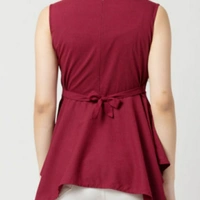 MMFABRIX Maroon Sleeveless Top For Women - maroon, L