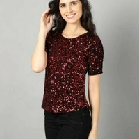 MMFABRIX Comfy Women Top - maroon, M