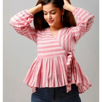 MMFABRIX Bawari Women Cotton Peplym Top - pink, XL