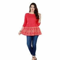 MMFABRIX Rayon Printed Regular Top - L