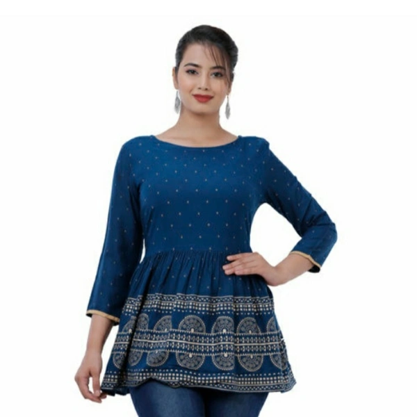 MMFABRIX Rayon Printed Regular Top - L