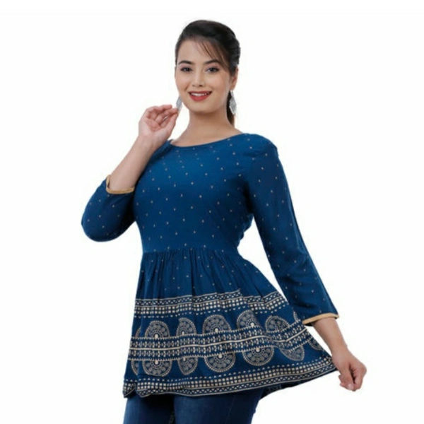 MMFABRIX Rayon Printed Regular Top - XL