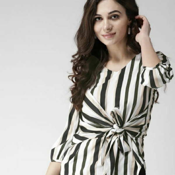 MMFABRIX Women White Polyster Top - XL