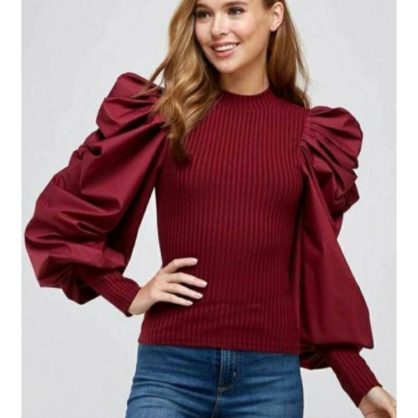 MMFABRIX Stylish Puff Sleeve Top - S, 3.8⭐⭐⭐