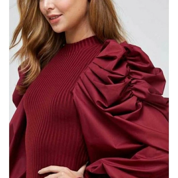 MMFABRIX Stylish Puff Sleeve Top - S, 3.8⭐⭐⭐