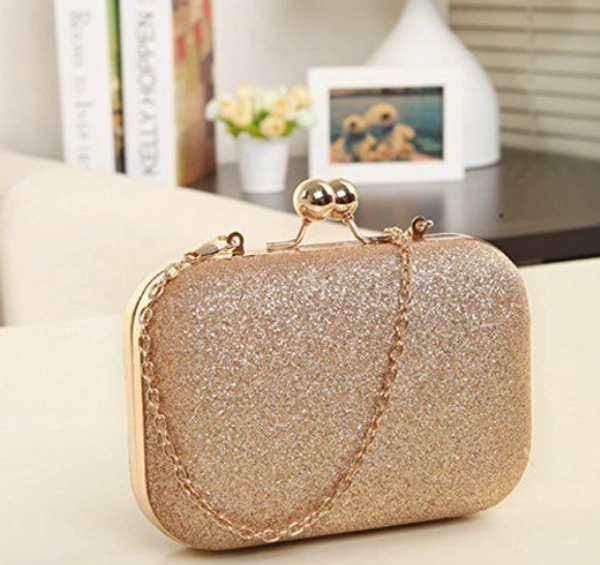 FM TRADERS Trendy Fashionable Sparkle Women's Clutches for Parties - free size, GOLD