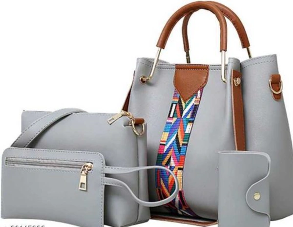 HerCraft Bags Women PU Leather Hand Bag & Sling bags (Combo of 4) - FREE SIZE, GREY