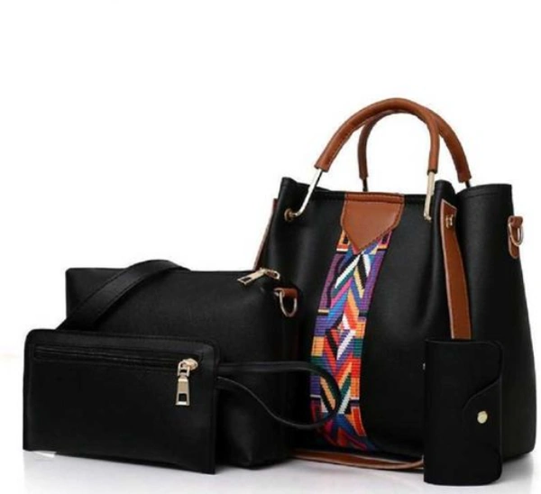 HerCraft Bags Women PU Leather Hand Bag & Sling bags (Combo of 4) - FREE SIZE, BLACK