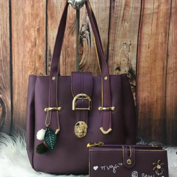 #MMFABRIX Classy Heavy Pu Leather Handbag - purple