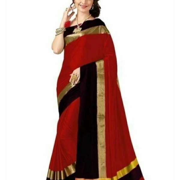MMFABRIX Kashvi Solid Saree - red, ⭐⭐⭐⭐