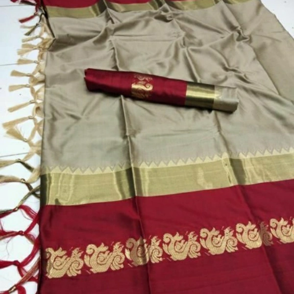 MMFABRIX New Attractive Cotton Soft Saree - blue