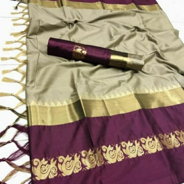 MMFABRIX Kashvi Solid Saree - 4.5⭐⭐⭐⭐, purple
