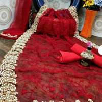 Beautiful Saree For Women With Double Blouse - FREE SIZE, RED, 4.9⭐⭐⭐⭐