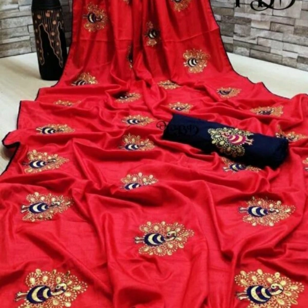 MMFABRIX Agam Fashionable Saree - red
