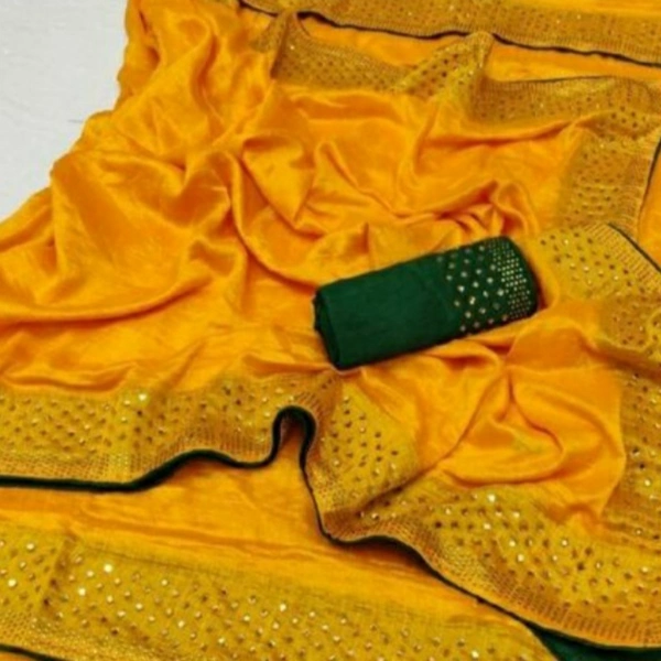 MMFABRIX Alisha Fashionable Saree - yellow, 4.8⭐⭐⭐⭐