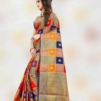 MMFABRIX Women Jacquard Banarsi Saree - 4.8 ⭐⭐⭐⭐