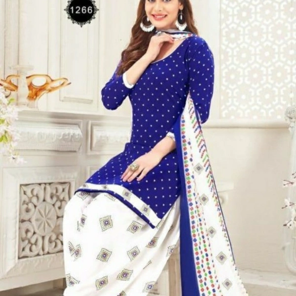 BANITA Italian Crepe Printed Suit - blue