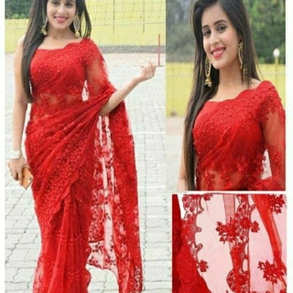 Kashvi Drishya Saree - red, 5.0⭐⭐⭐⭐⭐
