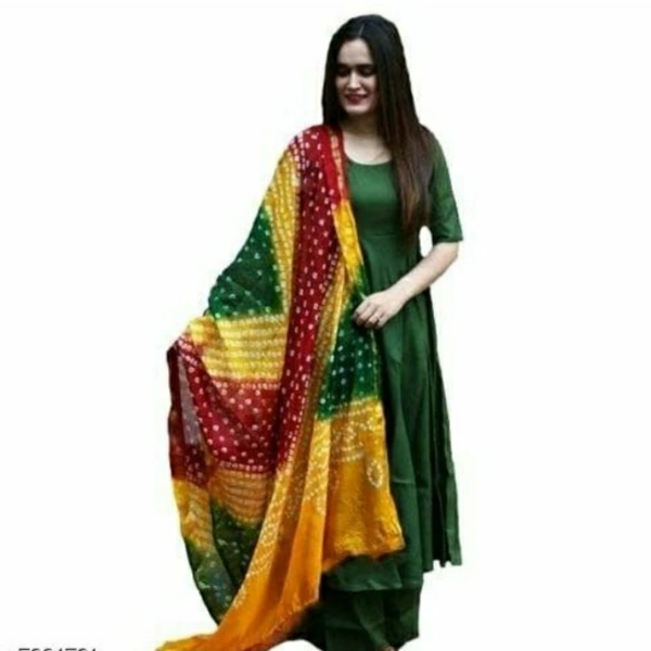 MMFABRIX Women Rayon Solid Long Kurti Wity Plazzo And Duppata - XXL