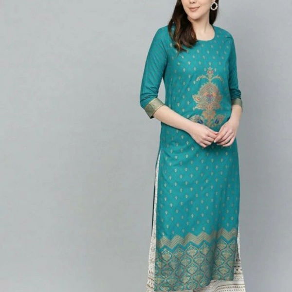 MMFABRIX Women Rayon Solid Long Kurti Wity Plazzo And Duppata - XXXL