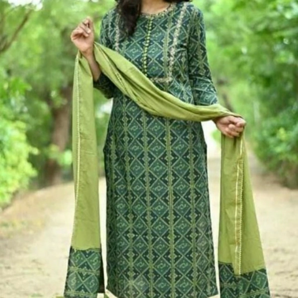 MMFABRIX Women Printed A Line Kurta Set - M