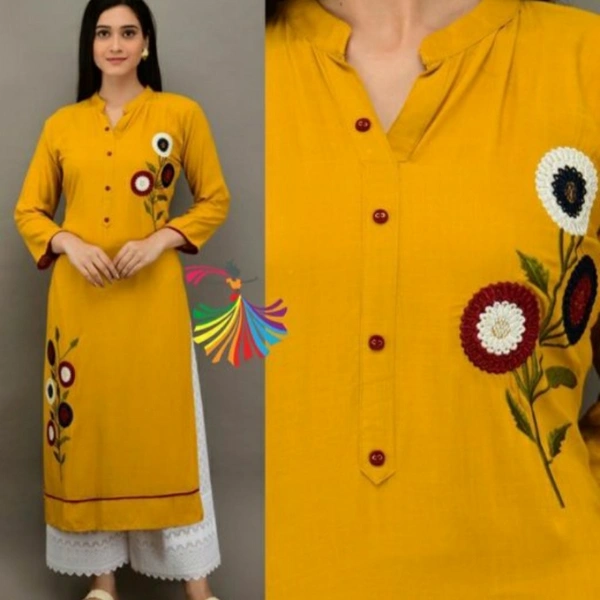 MMFABRIX Women Rayon A Line Kurti - L