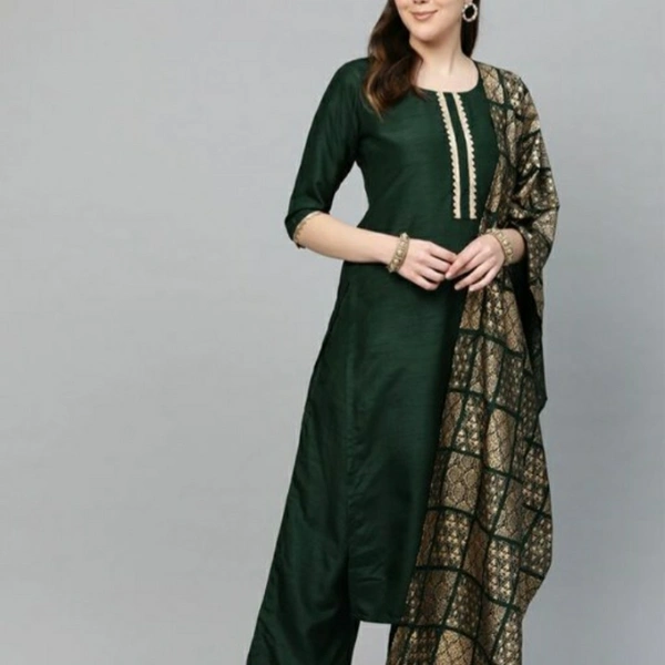 GOsirika Kurta With Plazzo And Dupatta Set - S, 4.5⭐⭐⭐⭐