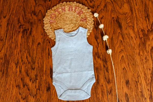 Chic Comfort Baby Sleeveless Romper Set – Blue & White Polka Dot - 6-9 Month
