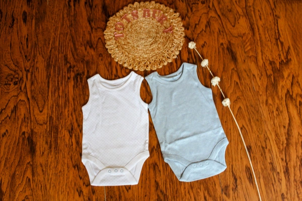 Chic Comfort Baby Sleeveless Romper Set – Blue & White Polka Dot - 6-9 Month