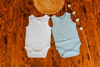 Classic Sky Blue Sleeveless Baby Romper - 6-9 Month