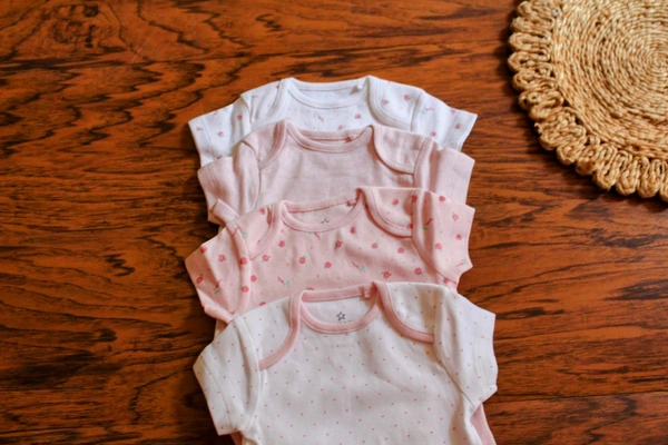 Baby Girl's Cotton Romper Set - Pack of 4 (Floral & Polka Dot Prints) - 3-6 Month