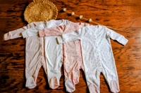 Baby Girl Full Sleeve Footed Romper with Floral Print - 9-12 Month