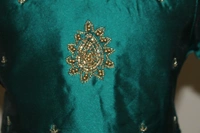Elegant Traditional Baby Pavada Set - Teal and Cream - 6-12 Month