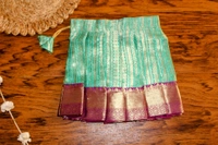 Peacock Grace Traditional Silk Frock Set - 6-12 Month