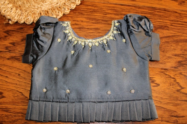 Classic Grey and Gold Traditional Baby Pavada Set  - 6-12 Month