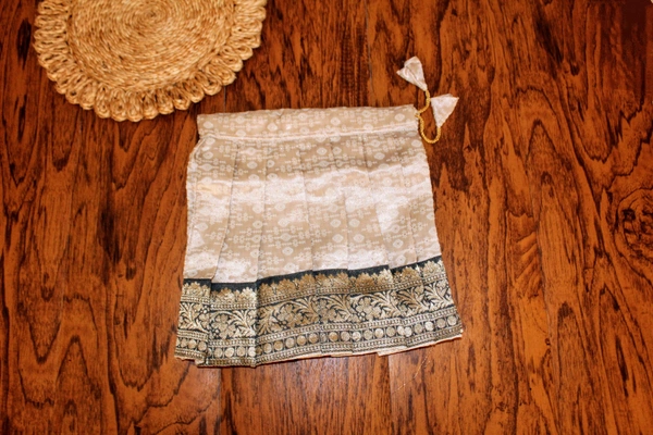Classic Grey and Gold Traditional Baby Pavada Set  - 6-12 Month