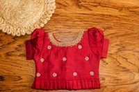 Classic Maroon and Mint Green Traditional Baby Pavada Set - 6-12 Month