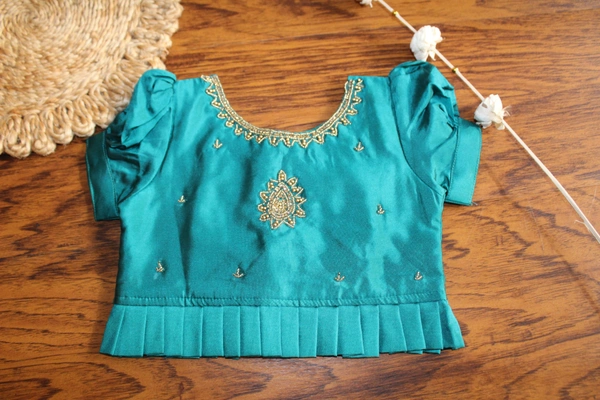 Elegant Traditional Baby Pavada Set - Teal and Cream - 6-12 Month