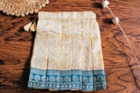 Elegant Traditional Baby Pavada Set - Teal and Cream - 6-12 Month