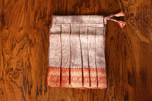 Elegant Gold and Red Traditional Baby Pavada Set  - 6-12 Month