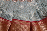  Elegant Traditional Baby Frock with Multiple Border Designs  - 0-6 Month