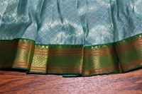 Elegant Traditional Baby Frock with Green Border  - 0-6 Month