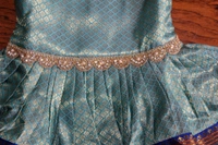 Elegant Traditional Baby Frock with Blue Border - 0-6 Month