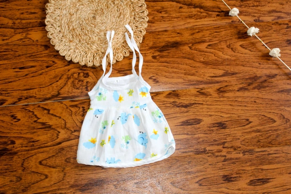 Baby Muslin Frock Set - Assorted Designs (Set of 3) - 0-3 Month