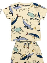 Whimsical Dino & Animal Print Kids Co-ord Set - 9-12 Month