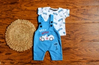 Car Print Dungaree Set - 6-9 Month
