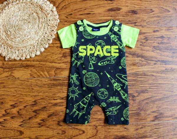 Space Print Dungaree Set - 9-12 Month