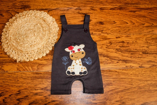 Giraffe Print Dungaree Set - 6-9 Month