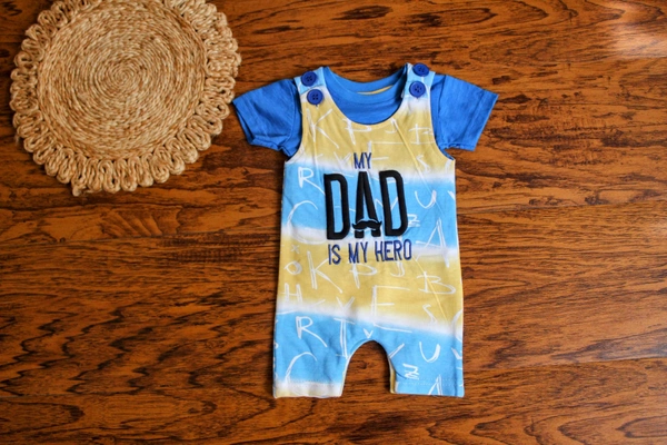 Printed Dungaree Set  - 9-12 Month