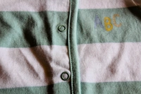 Minty Stripes Button-Up Baby Romper - 0-1 Month